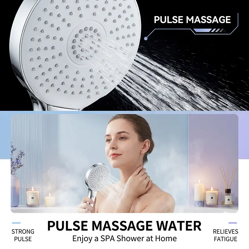 Nút thiết kế phòng tắm có thể điều chỉnh dòng chảy ABS Vòi sen tay vuông